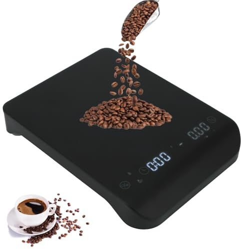Digital Coffee Scale, Electronic Coffee Weighing Scales Kitchen Scale with Large Display and Timer, 0.1g High Precision Barista Scales for Making Coffee, 3kg Digital Scales for Cooking Baking