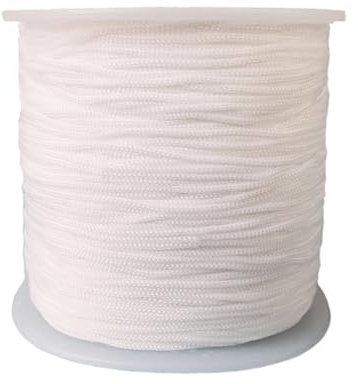 Nylonschnur, 1 mm, 127 m, geflochtenes Nylonband für Freundschaftsarmbänder, Schmuckherstellung, chinesisches Knoten, Kunst und Handwerk, Makramee (weiß)