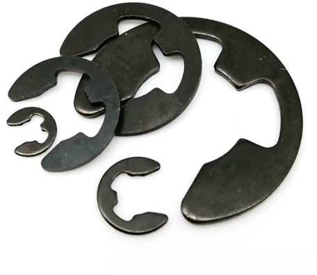 Rondelles de fixation 10/50/100 pièces M1.2-M24 en acier noir Type E arbre anneau de retenue externe rondelle fendue collier à pression Clip Circlip(M1.5 100pcs)