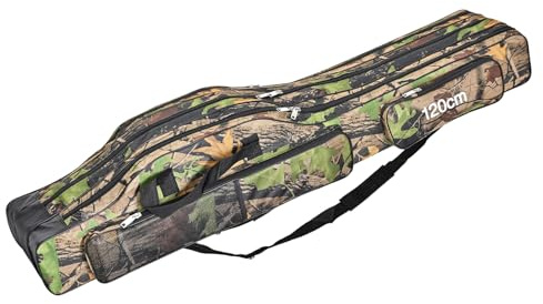 Generisch Rutentasche Rod Case Angelkoffer, Angeltasche Mit 3 Fächern, Angelbox, Angelruten, Angelzubehör, Reißfest, Langlebig, 120/150cm