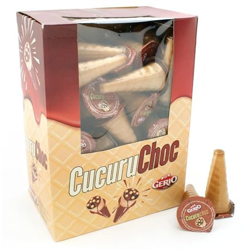 Cucuruchos de Galleta Rellenos de Chocolate – Pack 60 Unidades | Snack Crujiente y Divertido Sabor Cacao | Ideal para Fiestas y Eventos (Chocolate y Mini Galletas)