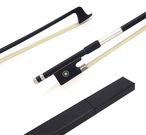 JinQu Carbon Fiber Violin Bow,Anti-Deformation,Durable and well balanced, Made with bouncy Mongolian Horse Hair,For Professional, Beginner, Adults, Kids Violins Practice (3/4)