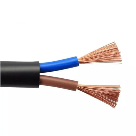 NHJSDLLMNZ Fil électrique Câble d'alimentation 5 mètres, 2 conducteurs, 18 AWG, 17 AWG, 15 AWG, 13 AWG, 11 AWG, 9 AWG, Fil à Gaine Souple, conducteur en cuivre(9AWG 6.0 Square)