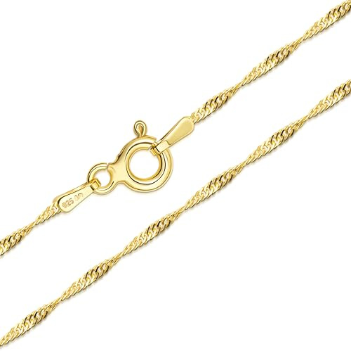 Amberta Catenina Argento 925 per Donna Uomo | Collanina Sottilissima Semplice & Elegante Girocollo Maglia Fine Veneziana Quadrata Piccola 40/45/50/55/60 cm