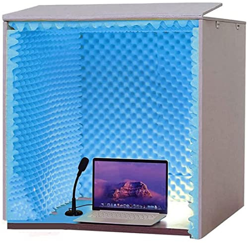 ZYGPH Soundproof Microphone Isolation Booth, Portable Soundproof Cover with Foam Panels for Vocal Recording, Desktop Soundproofing Booth