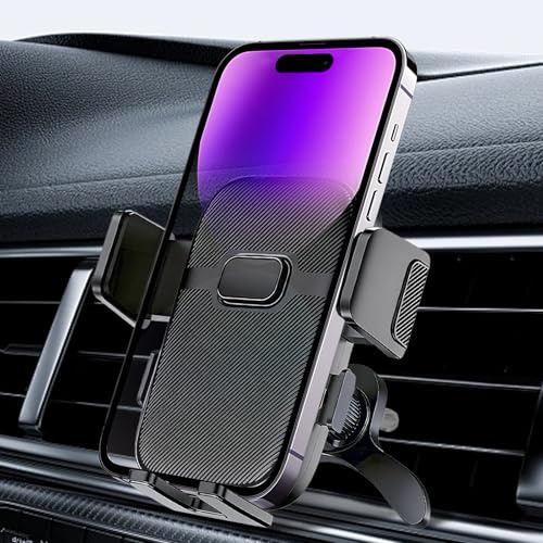 Zatixbu Car Phone Holder, Stable Hook Clip Air Vent Phone Holder for Cars, One Button Release Car Phones Mount for iPhone Galaxy, All 4.0''-6.7'' Smartphones