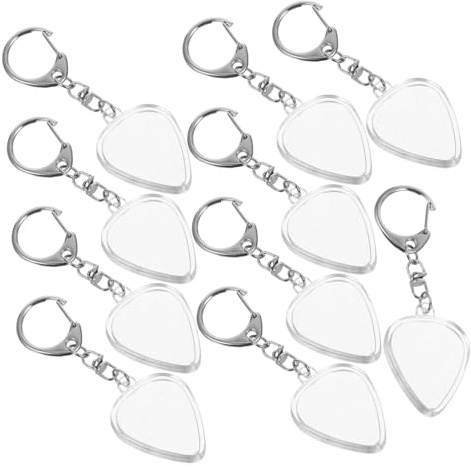 Mikinona 10 Piezas Caja Porta Púas Transparente para Guitarra Llavero Portátil Soporte Plectro Estándar Accesorio Versátil para Acústica y Eléctrica