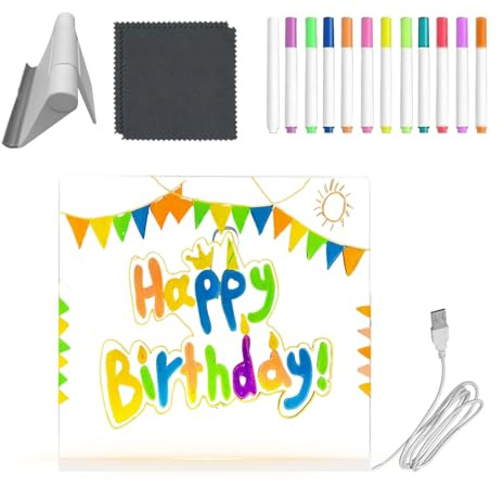 LED Belyst Skrivtavla Transparent Akrylwhiteboard