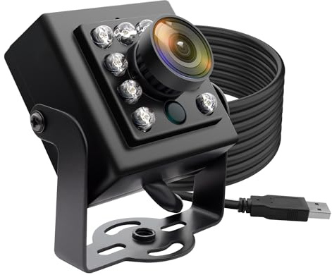 Accum Fotocamera USB grandangolare a 170 gradi, 1080P 30fps/60fps/100fps Mini Webcam ad alta velocità con blocco IR CMOS OV2710 visione notturna a infrarossi per PC, computer, laptop, Jetson Nano