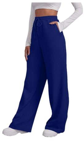Pantalon Jogging Femme Chic Et Elegant, Pantalon Detente Femme Taille Haute Jogging Large Baggy Décontracté Pantalons Taille Elastique De Sport