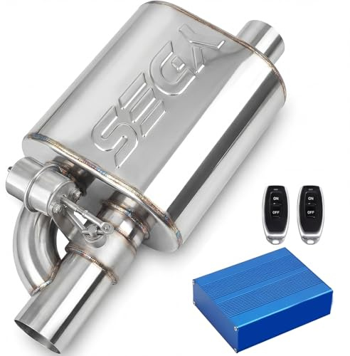 YDES 3 Inch Remote control Valved Muffler Exhaust Cutout with Muffler Cat Back Exhaust System Kit