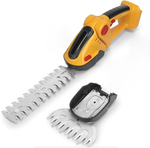 Tagliasiepi a Batteria, Tosasiepi Portatile 2-in-1 con 2 Lame Intercambiabili, Cesoia per Siepi per Giardino, Arbusti e Prato
