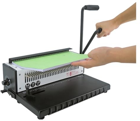 Bindemaschine, TD-1231 34 Löcher Metall Doppel Wire-O Punch Bindemaschine A3A4 Puncher Binder, for Büro, Schule, Business