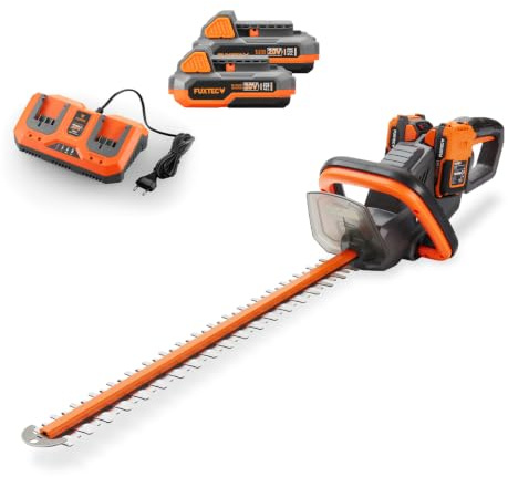 FUXTEC • Taille-haie sans Fil • FX-E2HSSET • Taille-haie Batterie 40V • 2 Batteries Li-ION 20V et Double Chargeur • Lame 61 cm • Coupe jusqu'à 26 mm • Poignée arrière orientable