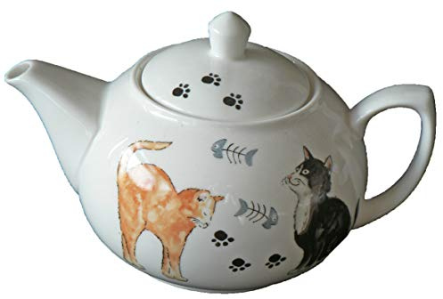 Cats Design one Cup teapot. Ceramic teapot for just 1 Person - Holds 1 Cup