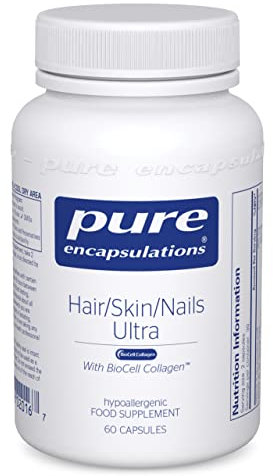 Pure Encapsulations Hair Skin Nails Ultra - With Biotin, Biocell Collagen, Vitamin C, Copper and Q10-60 Capsules