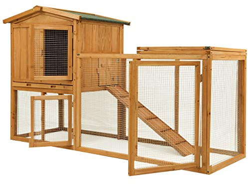 Ogrmar Chicken Coop Large Wooden Outdoor Bunny Rabbit Hutch Hen Cage