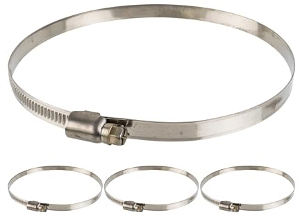 Schlauchschellen mit Schneckenantrieb, 4 Stück, Spannbereich Ø 110-130 mm, für Ø 125 mm Schläuche, W2 Edelstahl, Kreuzschlitz SW7, 9 mm Bandbreite, Fixierung Wasserschlauch und Rohrstück Anschlüssen