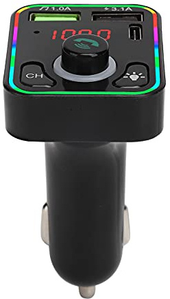 ciciglow Transmetteur FM Bluetooth, Lecteur MP3 de Voiture F3 Bluetooth V5.0 Adaptateur Audio pour Autoradio Double Chargeur Rapide USB Lecteur de Musique de Voiture Polyvalent Modulateur FM