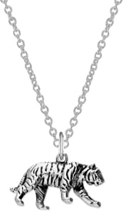 Luck Trader Sterling Silver Chinese Zodiac Year of the Tiger Pendant Necklace