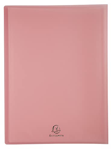 Exacompta - Ref. 5829E - 1 Kreacover Pastel-mapp - halvstyvt PP-omslag - 100 sidor - 50 kristallklara fickor med hög transparens - storlek 24 x 32 cm för A4 - slumpmässiga färger