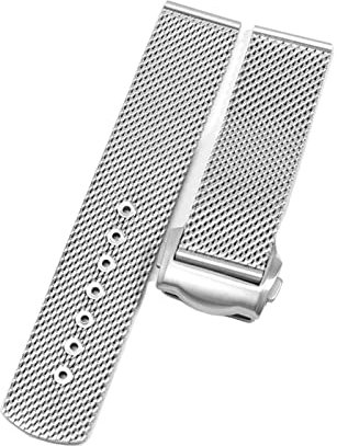 COEPMG Kettenuhr-Zubehör-Armband für Omega 007 Seamaster Diver 300 Uhrenarmband ersetzen 20 mm 22 mm Milanaise-Edelstahlarmband (Farbe: Silber, Größe: 22 mm)