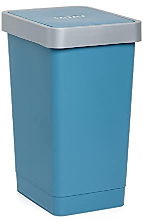 TATAY Smart 25L Rubbish Bin Kitchen with Swing Lid | Compact and Functional | Indoor and Outdoor Use | Fits 30L Bags | BPA-Free Durable Plastic | 26x34x47cm, Blue