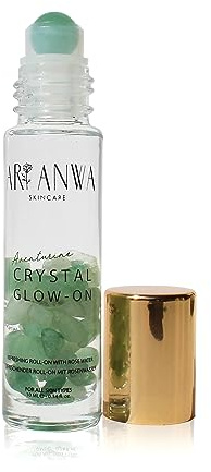 ARI ANWA Skincare® - GLOW ON | Rosenwasser Roll-On mit kühlender Aventurinkugel und Aventurin Jade Steinen | Gesichtswasser zur Erfrischung | Gegen Augenringe, Pickel, Unreinheiten