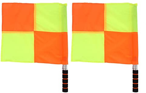 KIMISS 2 STÜCKE Schiedsrichter Linesman, Aufbewahrungstasche für Sportmatch Fußball Sideline Ref Flagge mit Flaggen Fußball Hockey Training