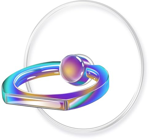 TACOMEGE Transparent Clear Phone Ring Grips Holder Kickstand, Finger Ring Stand for Cell Phone Tablet Case Accessories Round (1PCS Colorful Ring)