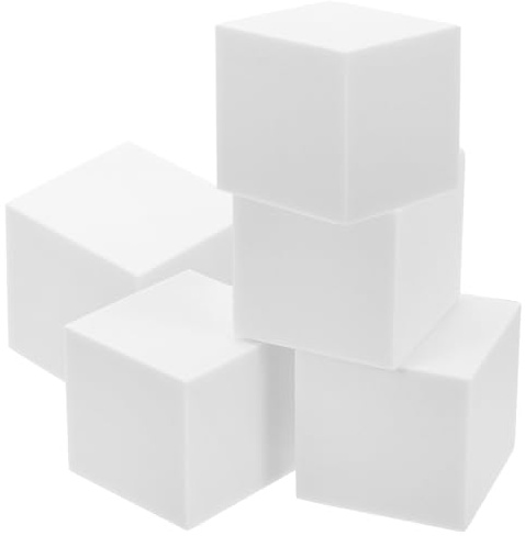 Operitacx Grey Foam Cube 2 Inch Smooth Unpainted Blank Polystyrene Block 6 Pack for Diy Craft Projects Home Decoration Party and School Use