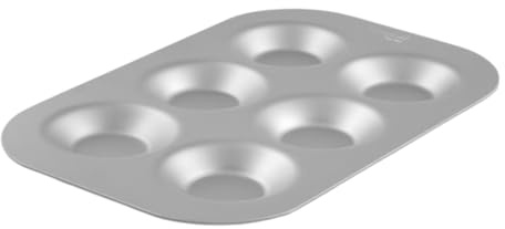 Chabrias Ltd Professional Silver Aluminium UK Made Bakeware (6-Hole Bun Tray)