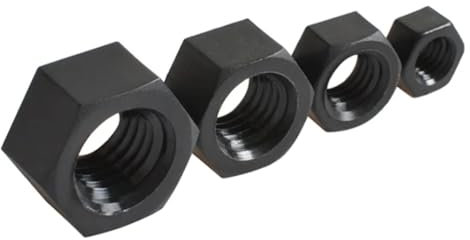 PAXLBF 50 Stück M2, M2,5, M3, M4, M5, M6, Schwarze Nylon-Sechskantmuttern, leichte Sechskant-Kunststoffmuttern, einfach von Hand festzuziehende Nylon-Sechskantmuttern