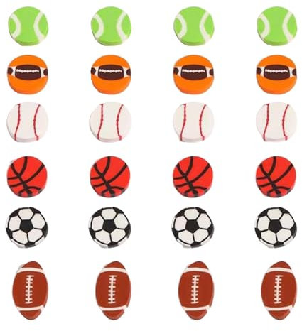 10 Stück Creative Sports Series Radiergummi, PVC, Cartoon-Kugelform, Schwarz und Weiß, Fußball-Radiergummi