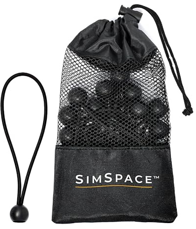 SimSpace 20 Pack Bungee Cords - Convenient Black Netted Bag, Optimal Tension for Screen, Secure Impact Absorption, Easily Attach to Enclosure Eyelets