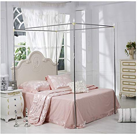 Betthimmel-Gestell aus Edelstahl mit dickem Spiralmuster, Moskitonetz-Halterung für Doppelbett, Queen-Size-Bett, 22 mm, 2 x 2,2 m Bettpfostenständer