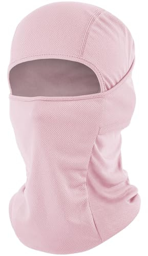 Fuinloth Balaklava Skidmask, Motorcykel Cykel Vindtät Halsvärmare UV-skydd Kylning för Män/Kvinnor Ljusrosa