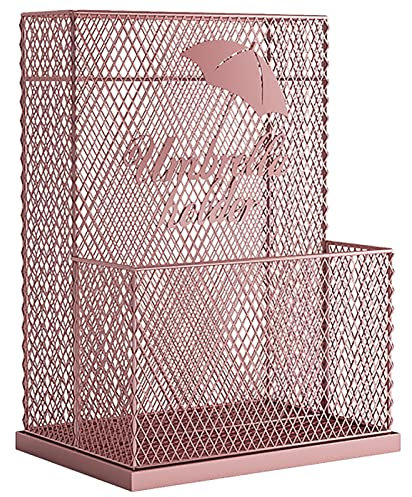 CZAOERXB Umbrella Stands,Hollow-Out Umbrella Stand for Apartment/Hall Entryway/Front Door, Freestanding Metal Umbrellas Rack Support, Walking Sticks Storage Holder/Pink (Pink W)