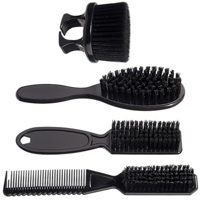 Set di 4 spazzole per capelli da uomo per un look professionale con design ergonomico e pratico pettine per capelli