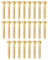 PATIKIL M3.5 x 30mm Slotted Wood Screw, 25 Pack Solid Brass Oval Head Flat Head Self Tapping Screws for Wood Furniture Connecting, Gold Tone