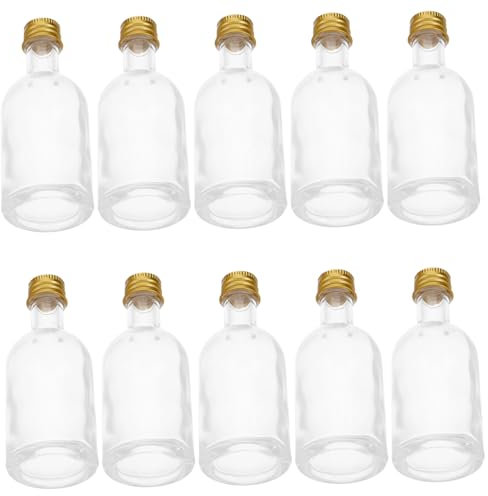 IMIKEYA 10piezas Botellas De Vidrio Con Tapón Hermético Botellas Vacías Decorativas Almacenamiento De Líquidos Fácil De Transportar