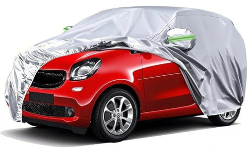 RVIFY Funda Completa para Coche pequeño Compatible con Smart Fortwo, protección contra el Sol, la Lluvia y el Polvo, Ideal para Todo Tipo de Clima. Cubierta Coche Protector de Sol