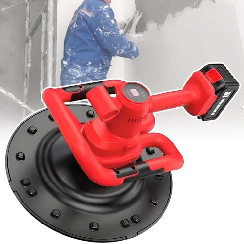 vnmudzeo Lucidatrice per Pareti in Cemento da 1680 W, Alimentatore da 37500 mAh, Utensile per La Lisciatura di Malta E Stucco Cementizio A Batteria, 9 velocità Regolabili,1Battery
