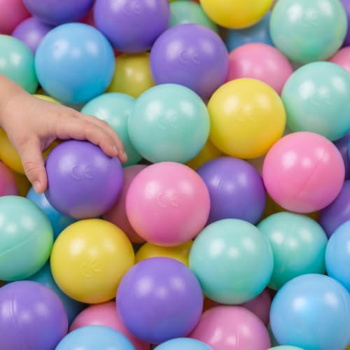 LittleTom Bällebad Spielbälle - Bunte Kunststoffbälle für Baby und Kinder - Indoor & Outdoor Bälle für Spielzelt Spieltunnel - leichte Plastikbälle für Kinderzimmer und Garten - versch. Größen