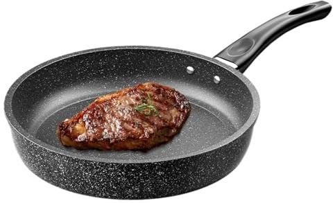 Sartén multifuncional forjada, sartén antiadherente de 26 cm con mango de agarre suave, compatible con estufas de gas, cerámica e inducción, calentamiento uniforme, ideal para cocinar el desayuno