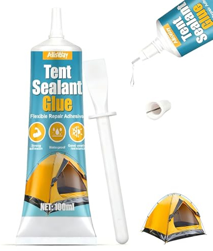 Allisway Nahtdichter für Zelte, Planenkleber, Nahtdichter, Stark Haftend, VerschleißFest und Wasserfest, Geeignet für den Einsatz in Zelten, Schlauchbooten, RegenmäNteln usw, 100 ml