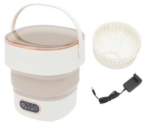 Mini lavatrice da 13 litri, pieghevole, mini lavatrice da campeggio, portatile, 3 modalità di pulizia, per casa, dormitori, calzini, biancheria intima (colore caci)