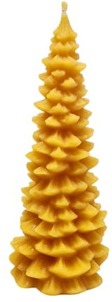 Handgegossene Bienenwachs Weihnachtsbaum Kerze - Tannenbaum - Christbaum - 100% Reines Bienenwachs - 6,5 x 17 cm, 16 Stunden Brenndauer - Natürlicher Duft - Advent - Geschenk - groß - XXL