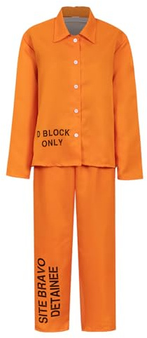 Costume Carcerato Uomo Costume Prigioniero Uomo Tuta Da Lavoro Agricoltura Arancione Salopette Vestito Nera Donna Halloween Rossa Giardinaggio Imbianchino Divisa Xl Intera Prisoner Outfit Pantaloni