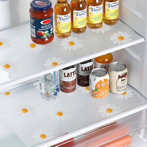 Pack of 10 Refrigerator Mats,30 x 40 cm Non-Slip Fridge Shelf Liners | Anti-Fouling Anti-Bacterial Kitchen Cupboard Liner,Washable,Waterproof Fridge Shelf Liners for Kitchen,Office and Camping